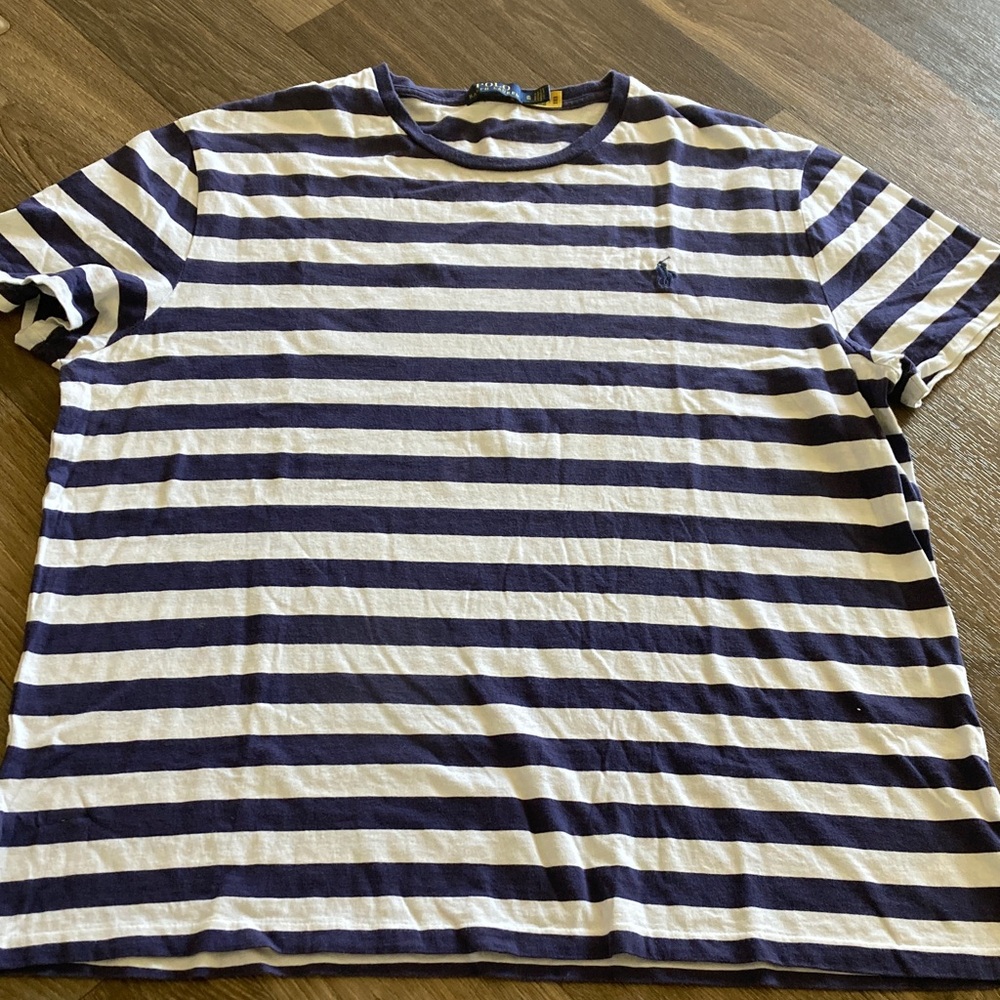 Polo Ralph Lauren Navy and White Striped Tee